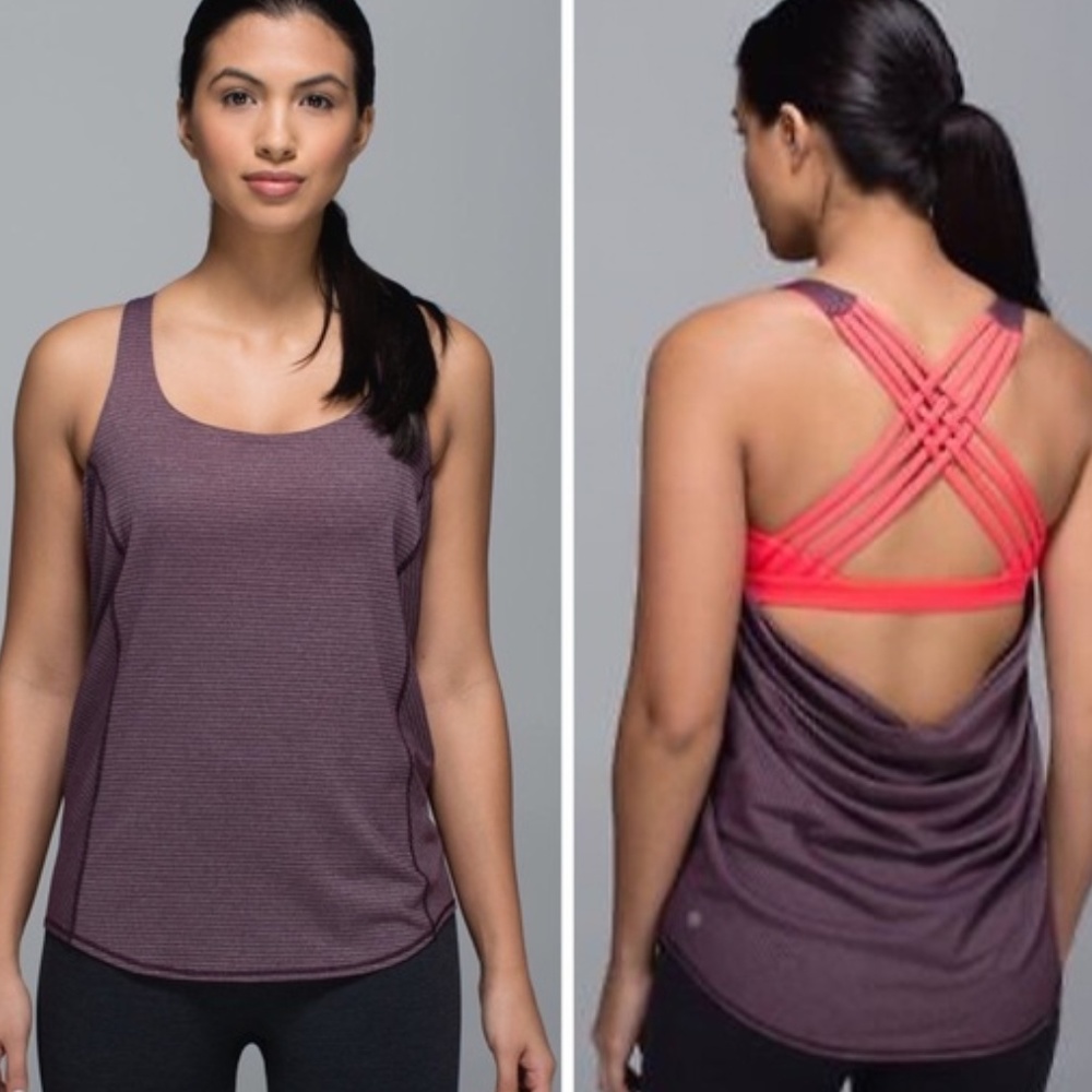 Lululemon Wild Tank Heathered Cherry/Coral Top